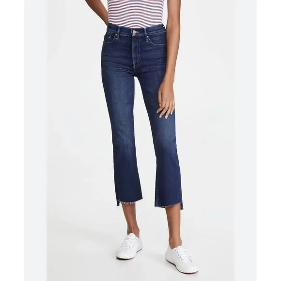 MOTHER Women's Straight Leg Jeans - Dark Blue - Picture 2 of 15